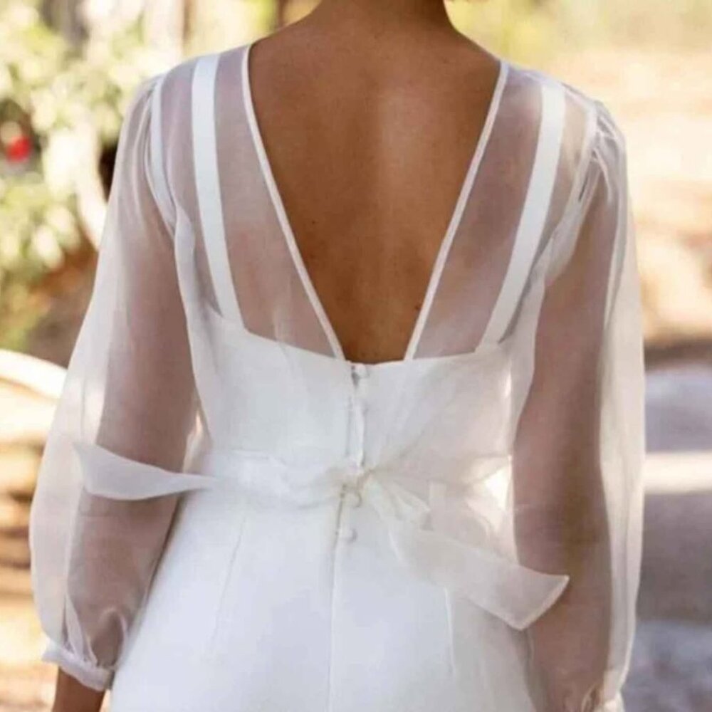 Silk Bridal Organza Wedding Cover Up / Topper (NWOT) - Picture 5 of 6